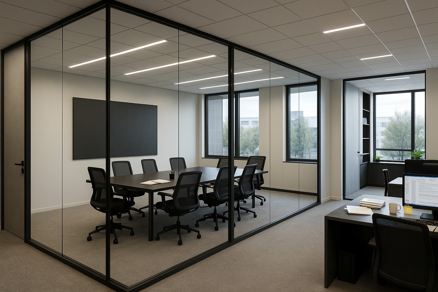 Open-Plan Feel, Private Office Focus: The Glass Partition Solution