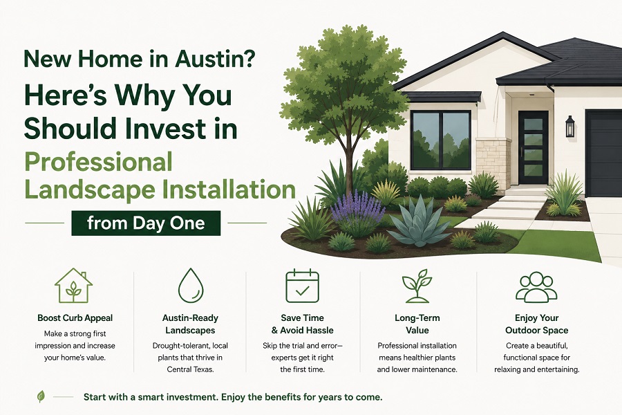 New Home in Austin? Here’s Why You Should Invest in Professional Landscape Installation from Day One